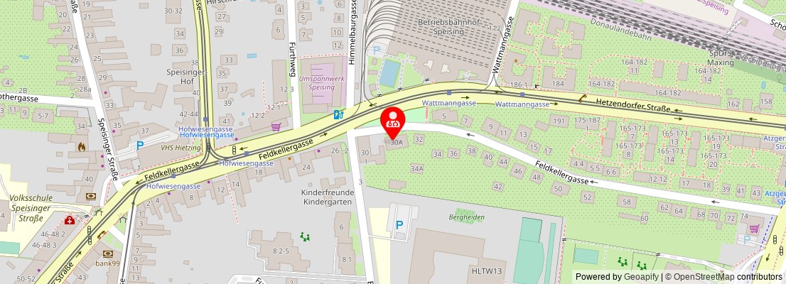 Street map section around the address