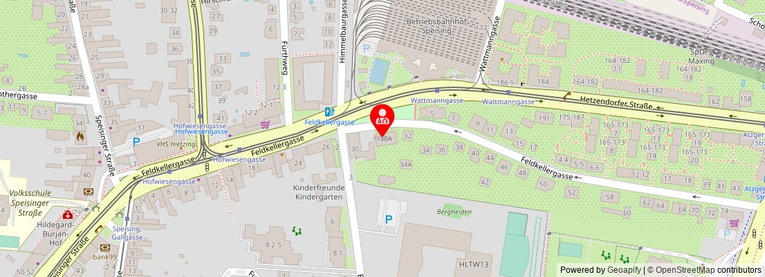 Street map section around the address