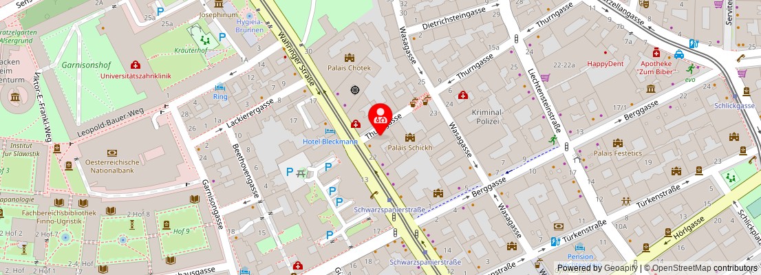 Street map section around the address