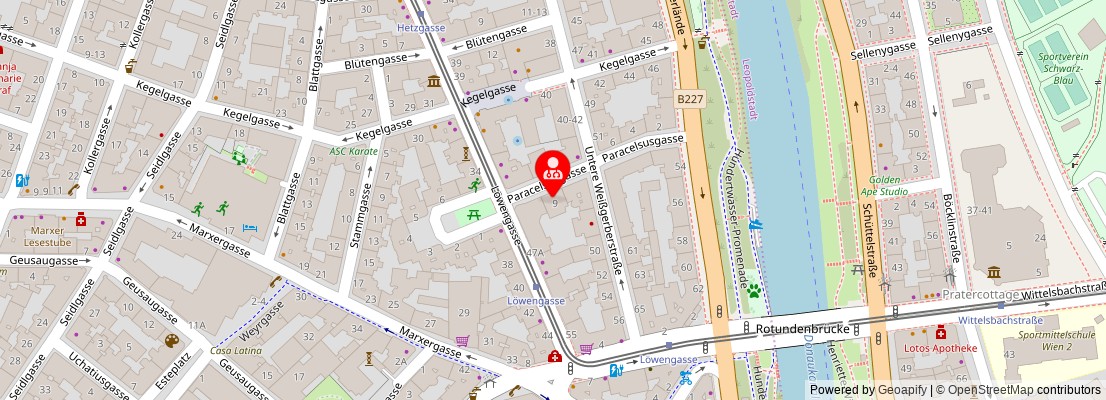 Street map section around the address