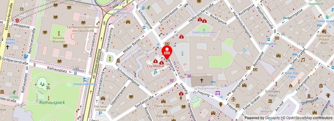 Street map section around the address