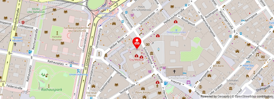 Street map section around the address