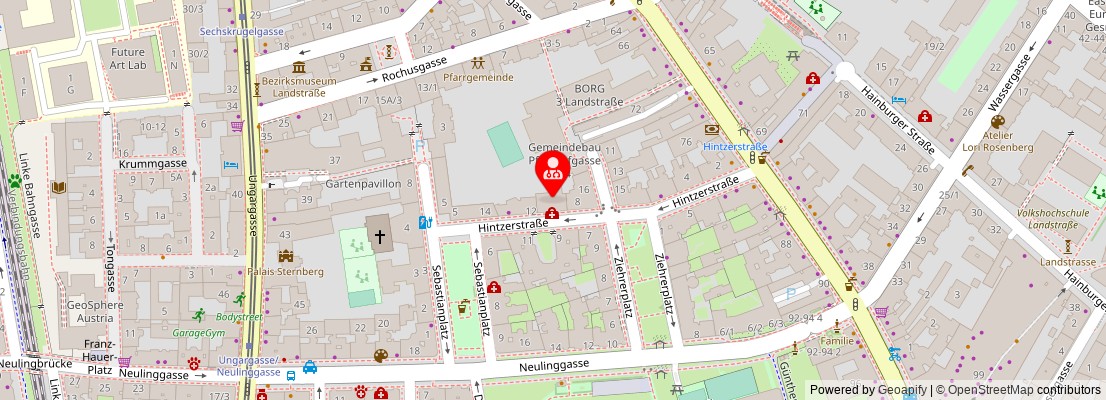 Street map section around the address