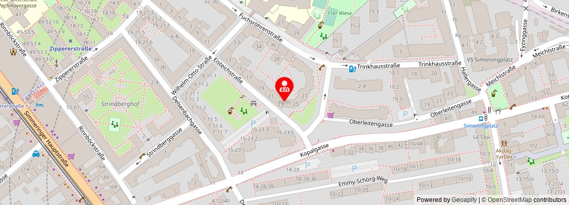 Street map section around the address