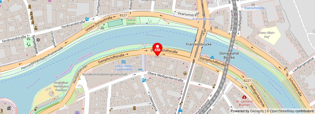 Street map section around the address