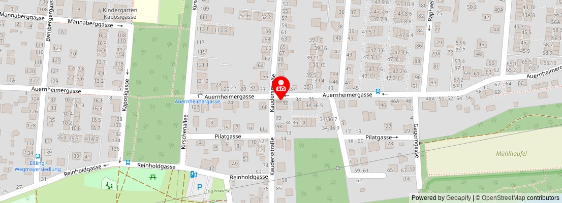 Street map section around the address