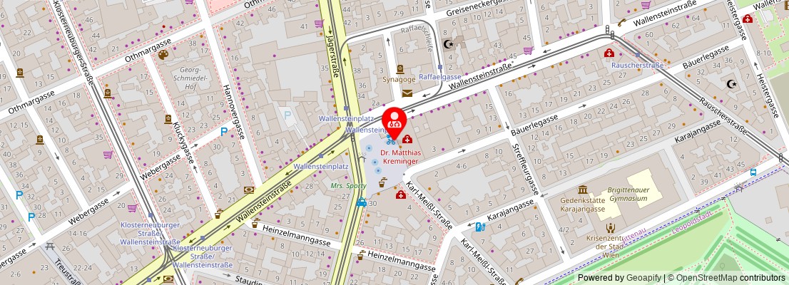 Street map section around the address
