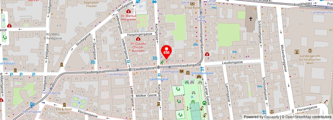 Street map section around the address