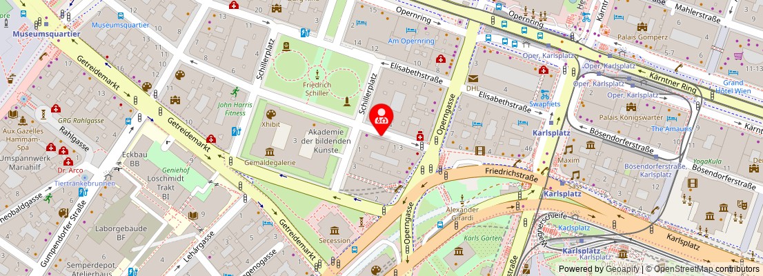 Street map section around the address