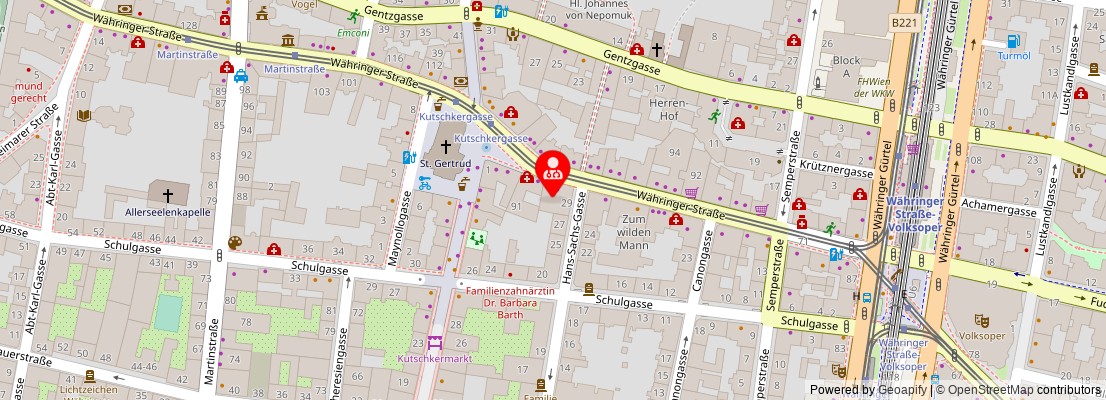 Street map section around the address