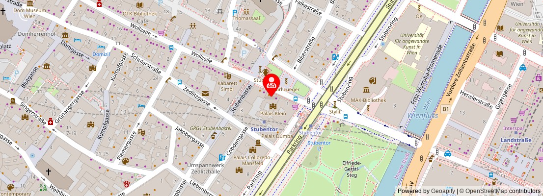 Street map section around the address