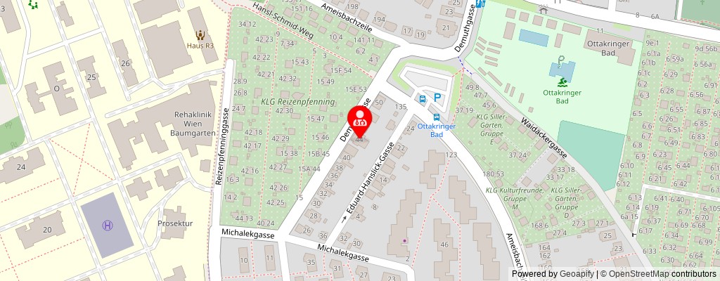 Street map section around the address
