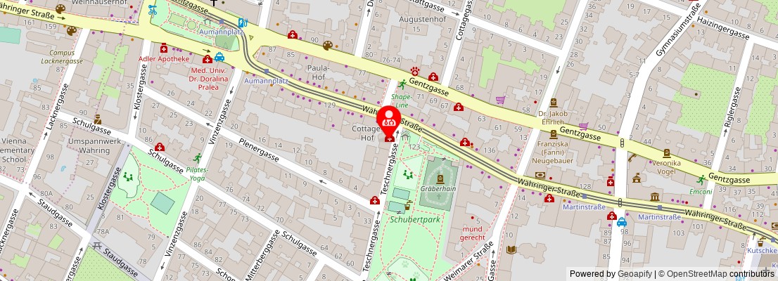 Street map section around the address