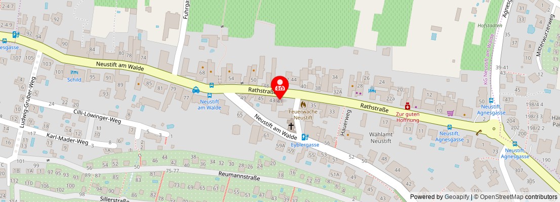 Street map section around the address
