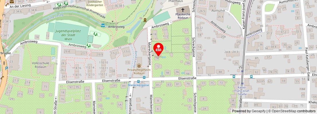 Street map section around the address