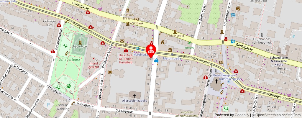 Street map section around the address