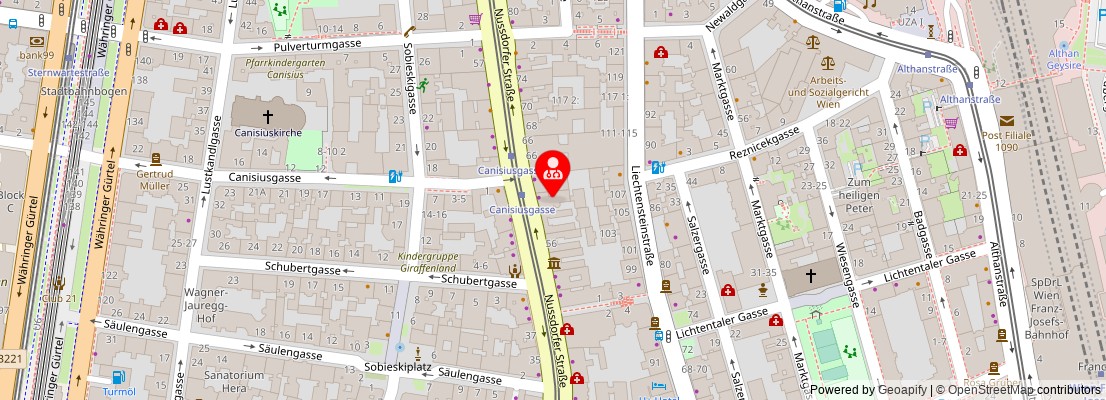 Street map section around the address