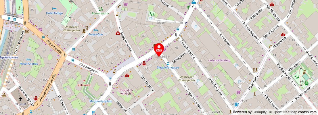 Street map section around the address