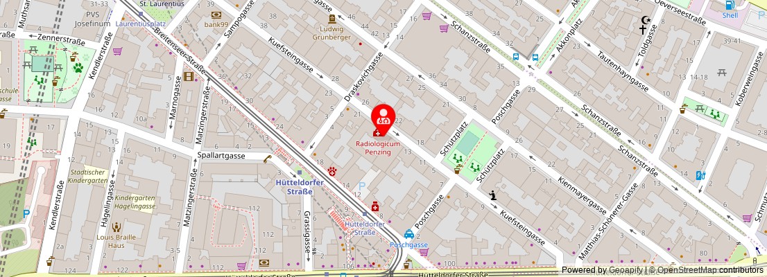 Street map section around the address