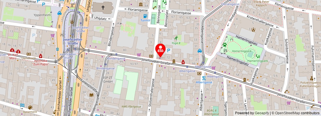 Street map section around the address