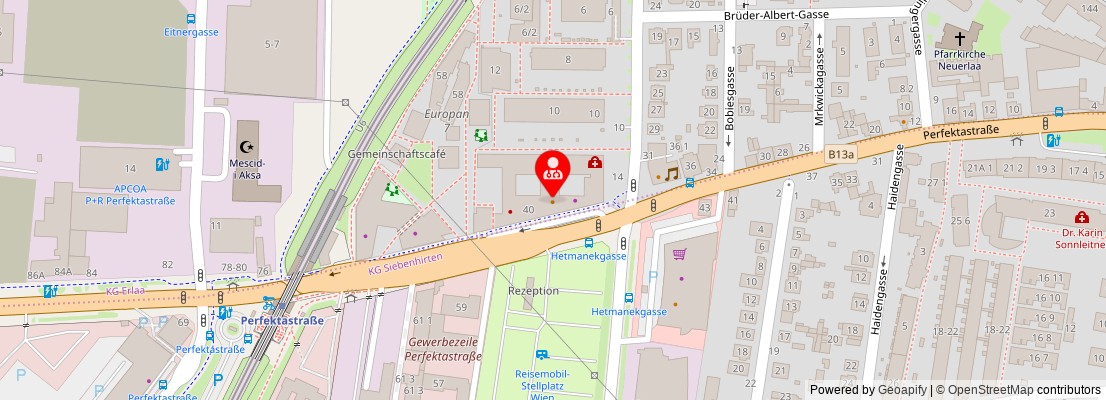 Street map section around the address