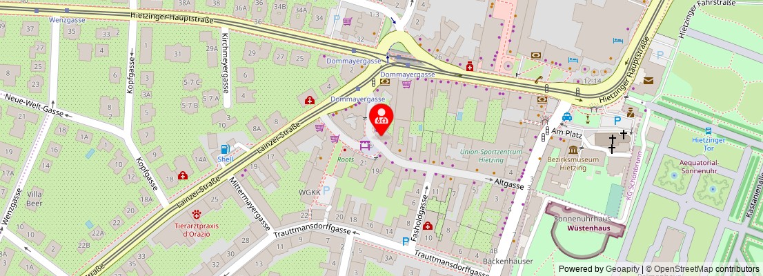 Street map section around the address