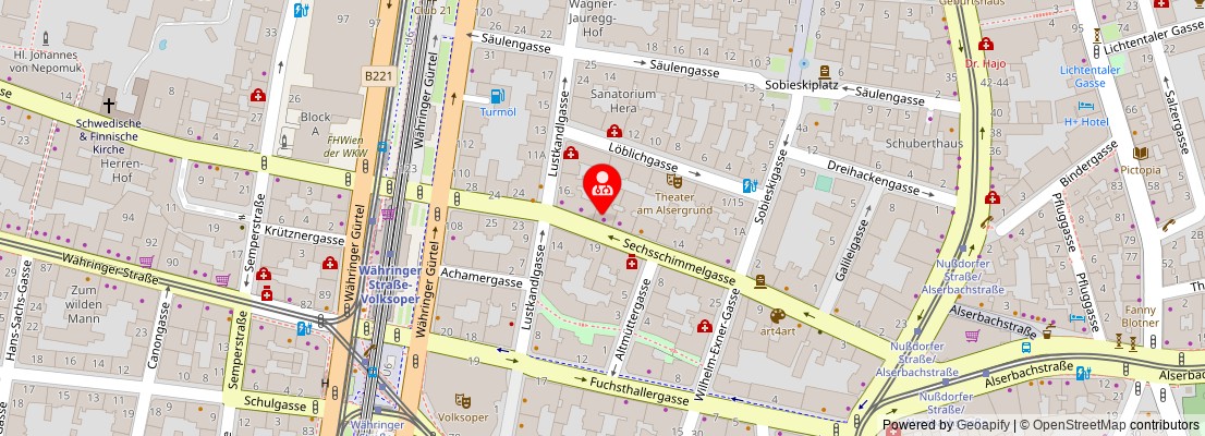 Street map section around the address