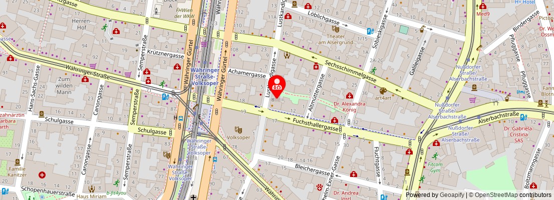 Street map section around the address