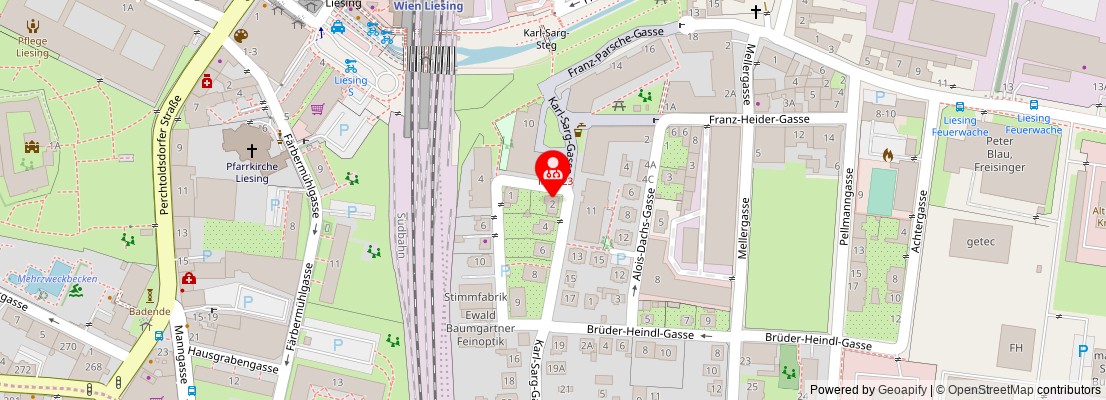 Street map section around the address