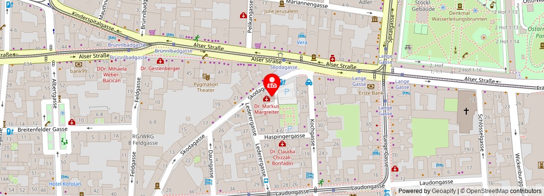 Street map section around the address