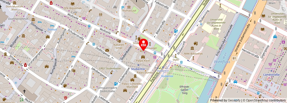 Street map section around the address