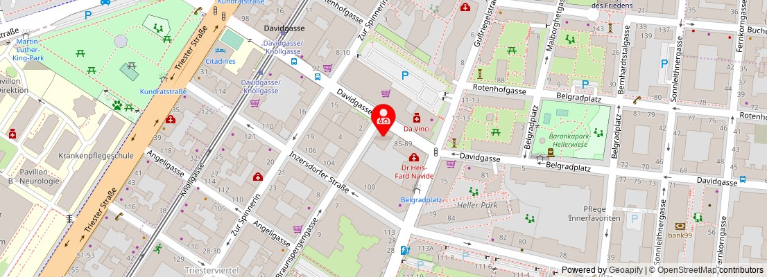 Street map section around the address