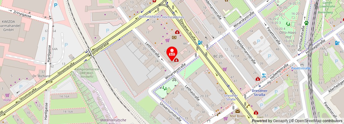 Street map section around the address