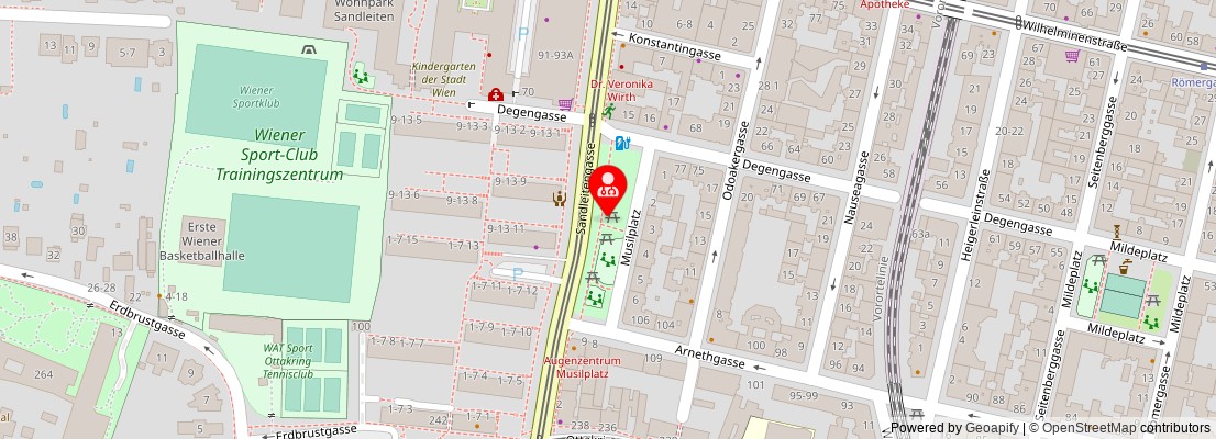 Street map section around the address