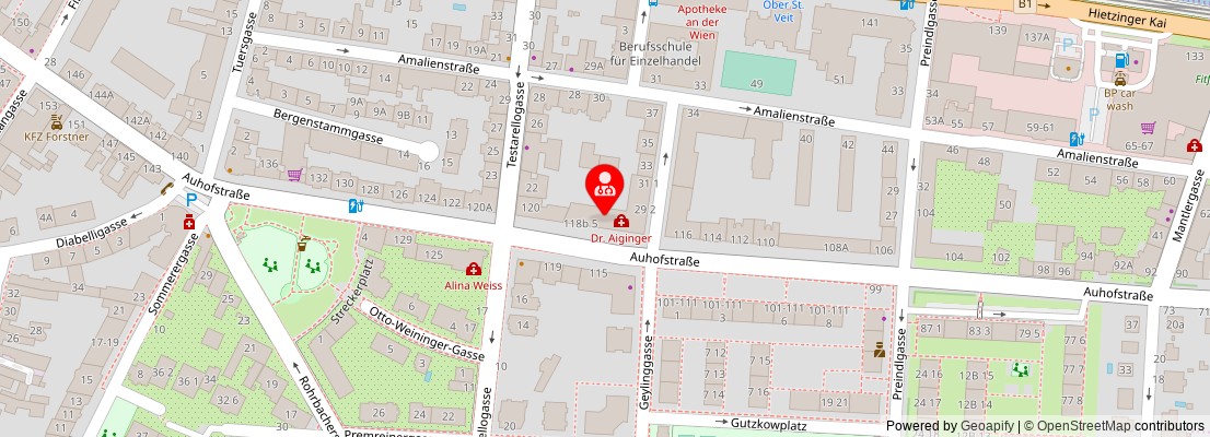 Street map section around the address