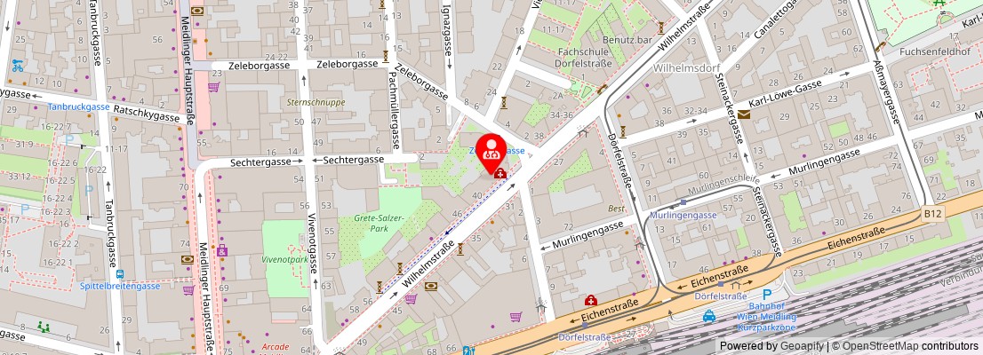 Street map section around the address