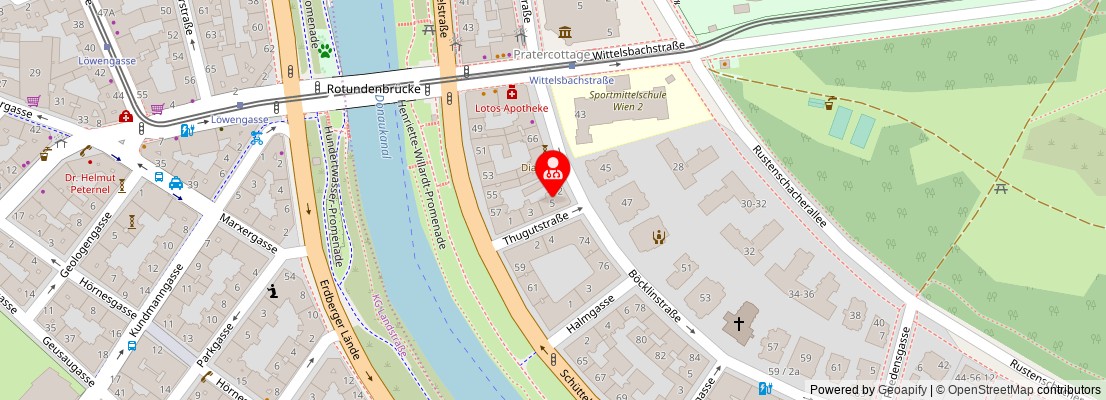 Street map section around the address