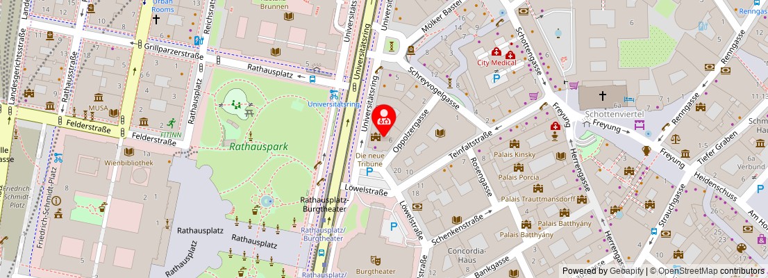 Street map section around the address