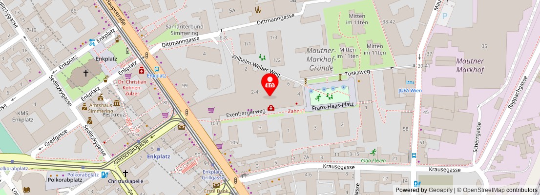 Street map section around the address