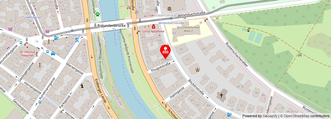 Street map section around the address