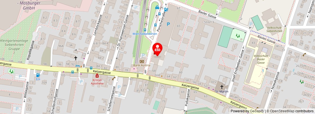 Street map section around the address