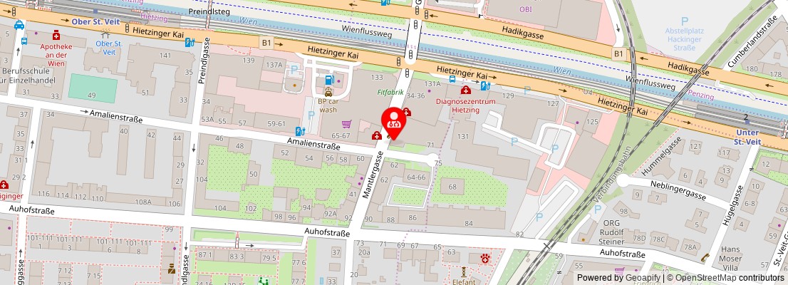 Street map section around the address