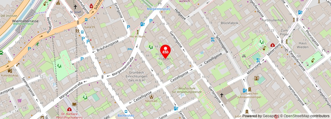 Street map section around the address