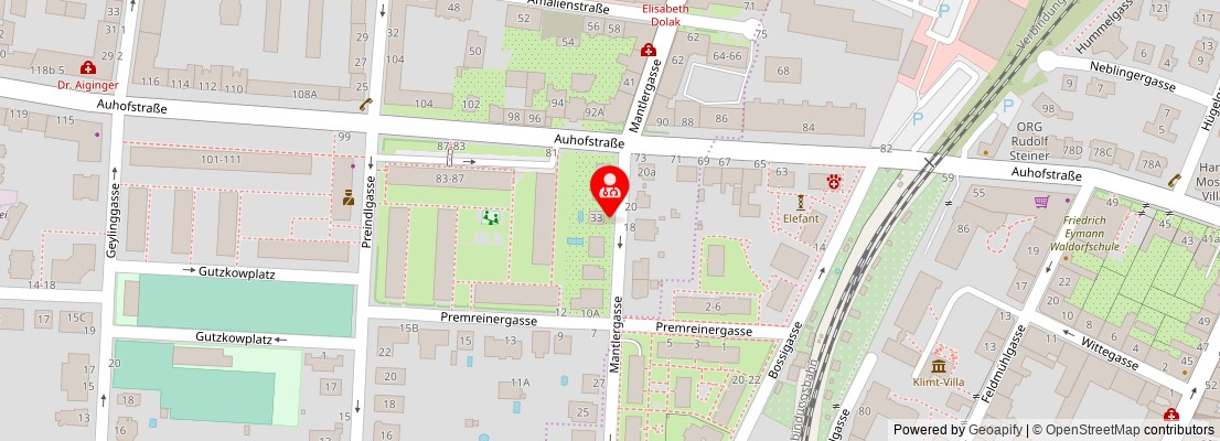 Street map section around the address