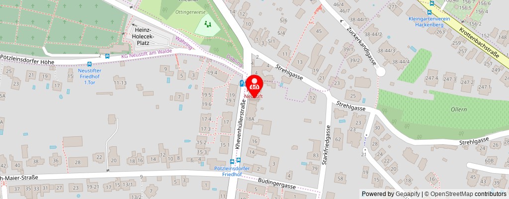 Street map section around the address