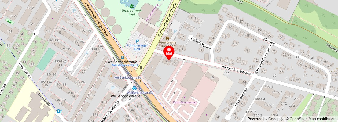 Street map section around the address