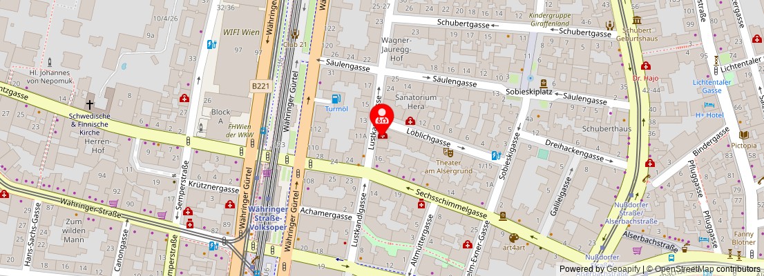 Street map section around the address