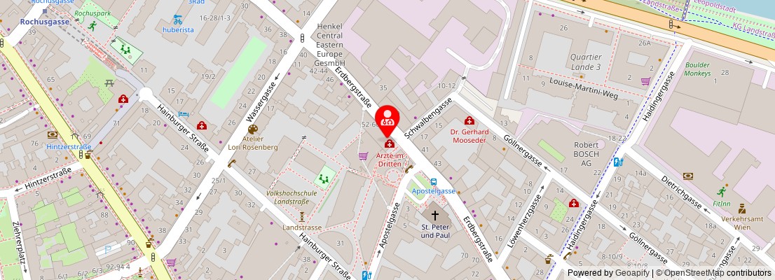 Street map section around the address