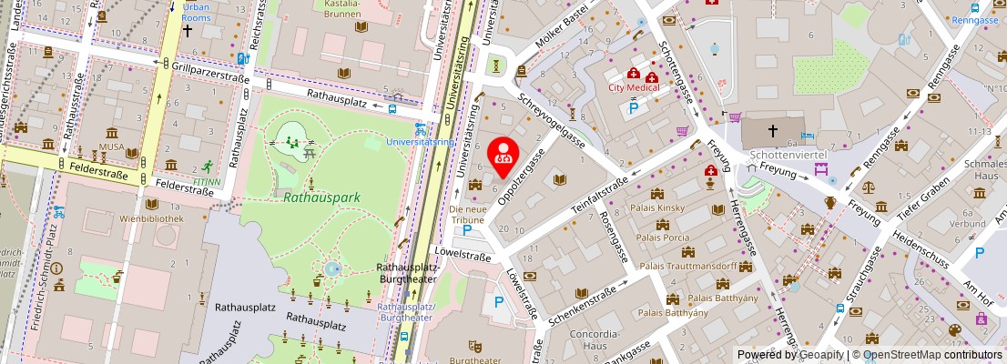 Street map section around the address