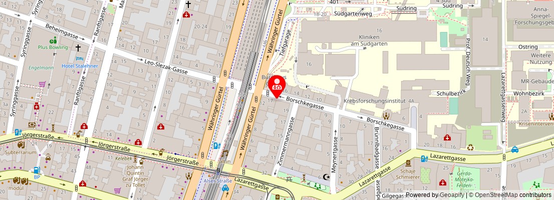 Street map section around the address